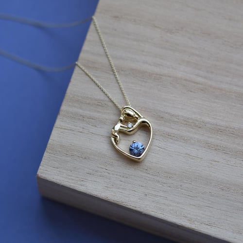 Anhänger Mutter und Kind mit Tansanit und Diamant Ella
