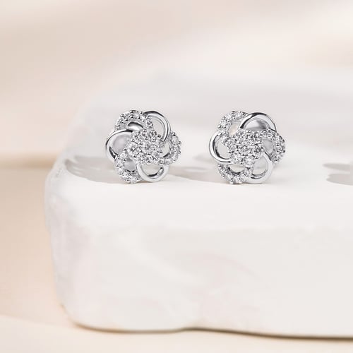 Diamantohrringe in Form von Blumen Belisario