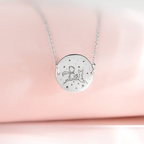 Armband Der Kleine Prinz mit Fuchs und Gravur aus Silber
