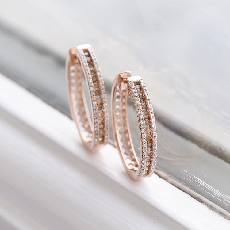 Ohrringe mit Champagner und weißen Diamanten Brittany 93383