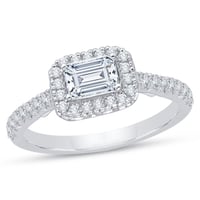 Verlobungsring mit Diamant im Smaragdschliff Farida