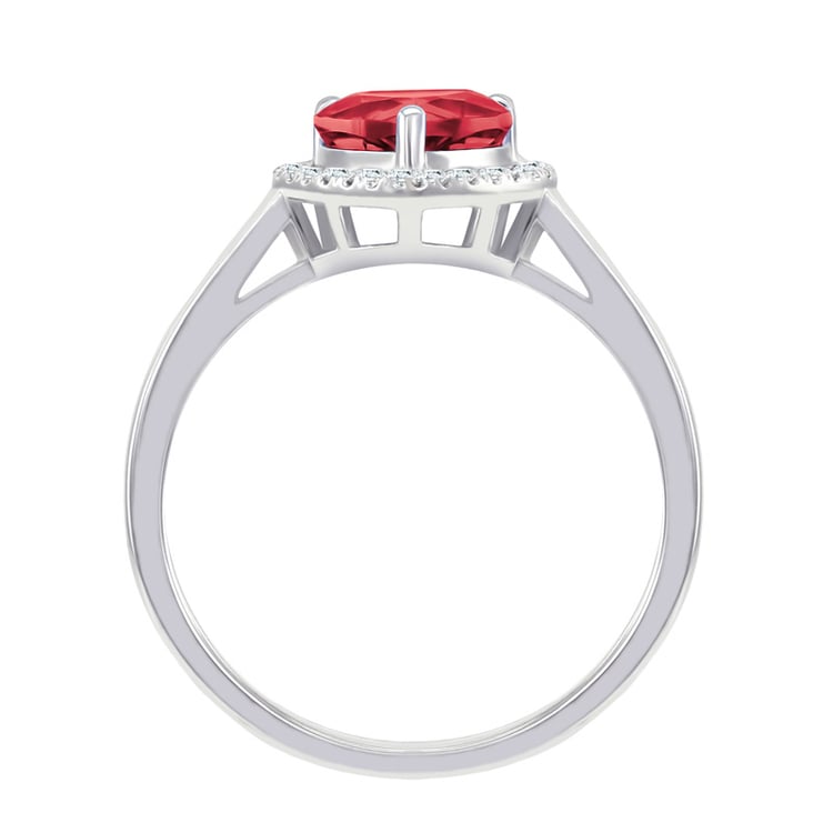 Goldring mit Granaten in Herzform und Diamanten Connelly 35457