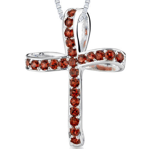 Kreuz Granat Silber 3353