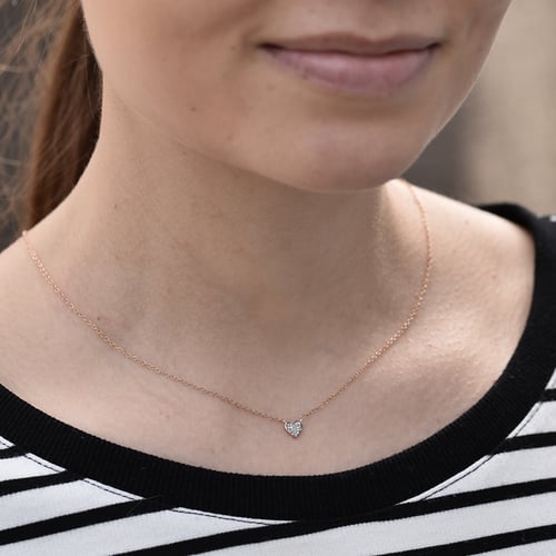 Kette in Herzform und Diamanten Maree