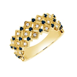 Moderner Goldring mit Diamanten und Sapphiren Arnt