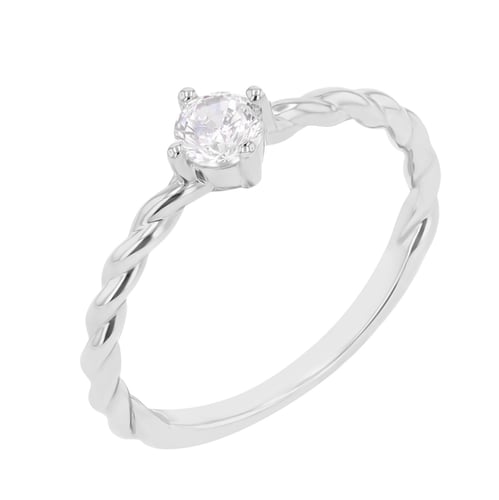 Gedrehter Ring mit einem Diamanten Nelson