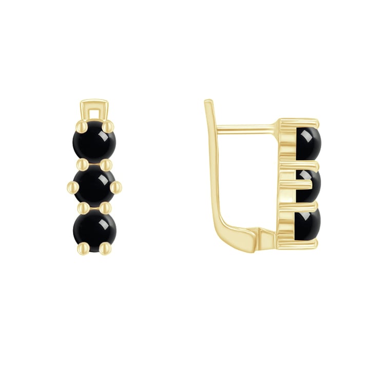 Silberne Ohrringe mit schwarzen Onyxen Miuccia 90334