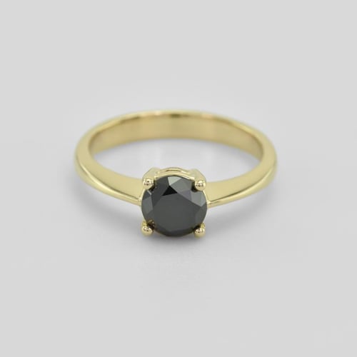 Verlobungsring aus Gold mit schwarzem Diamant Remmey