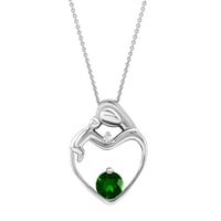 Anhänger Mutter und Kind mit Diopsid und Diamant Ella