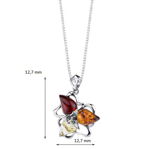 Silberanhänger mit drei Bernsteinen Ellie 12587