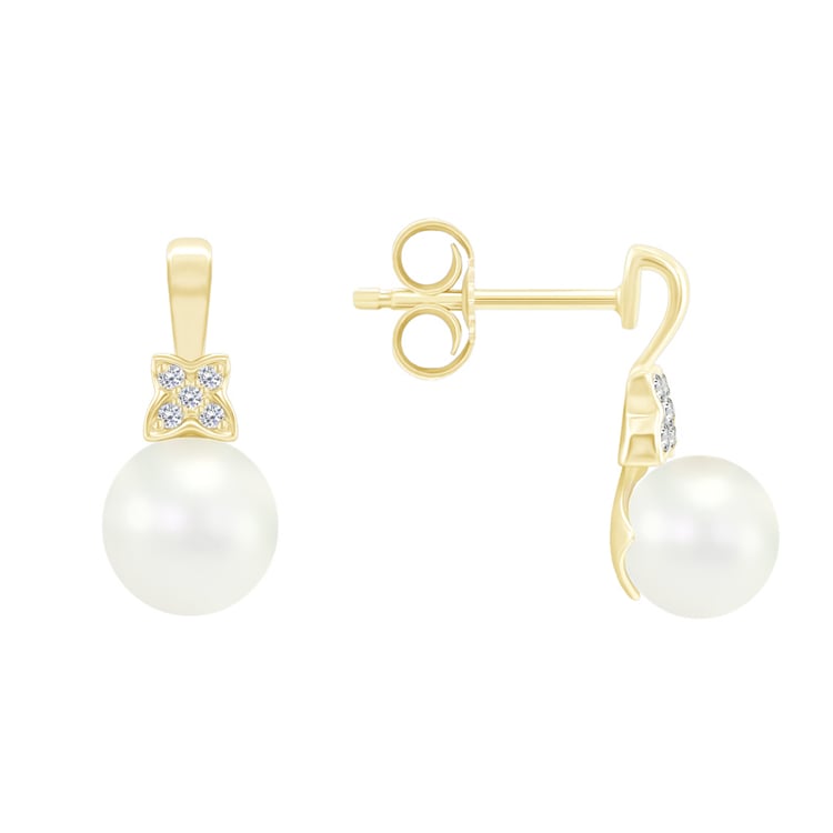 Elegante Perlenohrringe mit Diamanten Barbary 43636