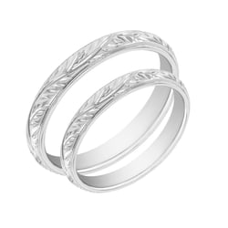 Eheringe aus Platin mit Naturmotiv Matu