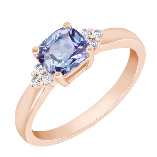 Goldener Ring mit Tansanit und Diamanten Essa