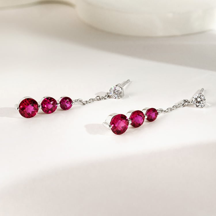 Silberne Ohrringe mit Rubinen Vasia 161550