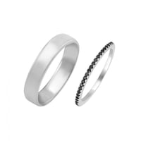 Eternity Ehering mit schwarzen Diamanten und Herrenring Oana