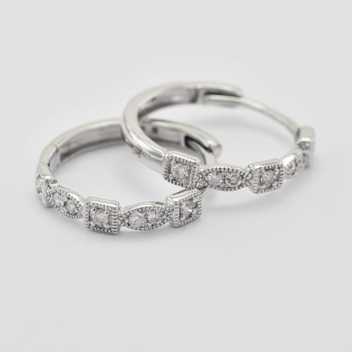 Creolen im Vintagestil mit Diamanten Nedim