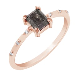 Goldener Ring mit Salt and Pepper Diamanten Emilis