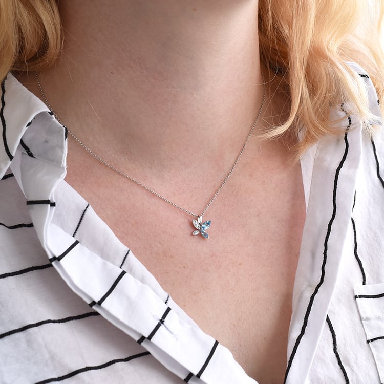 Romantischer Anhänger mit Topasen und Diamanten Cohen" 87202