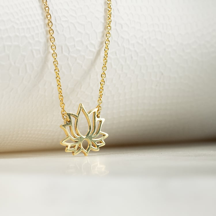 Silberne Yoga Halskette Lotosblume 134010