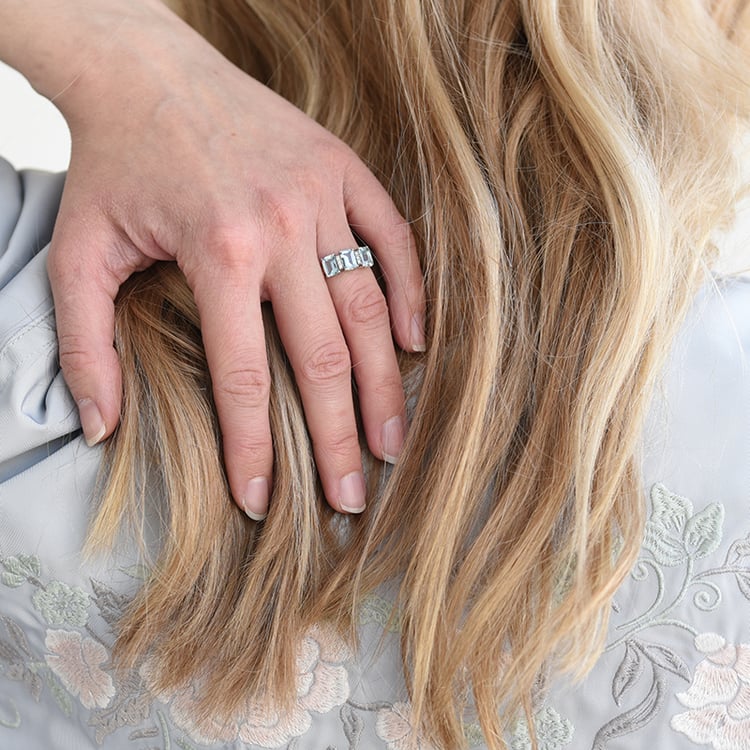 Aquamarinring aus Gold mit Diamanten 61473