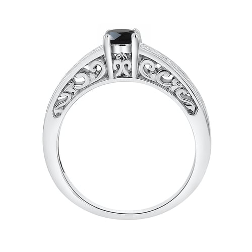 Vintage Verlobungsring mit schwarzem Diamant Lerien