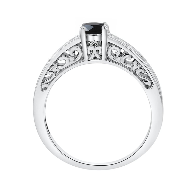 Vintage Verlobungsring mit schwarzem Diamant Lerien 142019