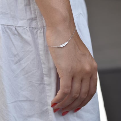 Modisches silbernes Armband Feather