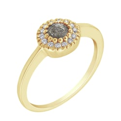 Goldener Verlobungsring mit salt and pepper Diamant Tafne