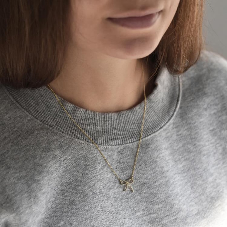 Schleife aus Gold in Halskette 43591