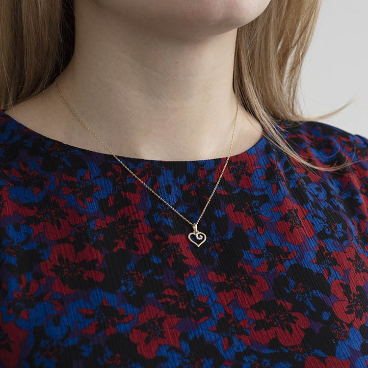 Goldener Anhänger in Herzform mit Diamanten Emeka 93653