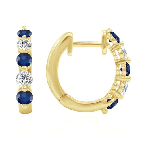 Creolen mit blauen Saphiren und Diamanten Chay