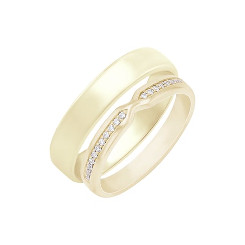 Eheringe aus Eternity-Ring mit Lab Grown Diamanten und einem breiten Komfort-Ring Asne