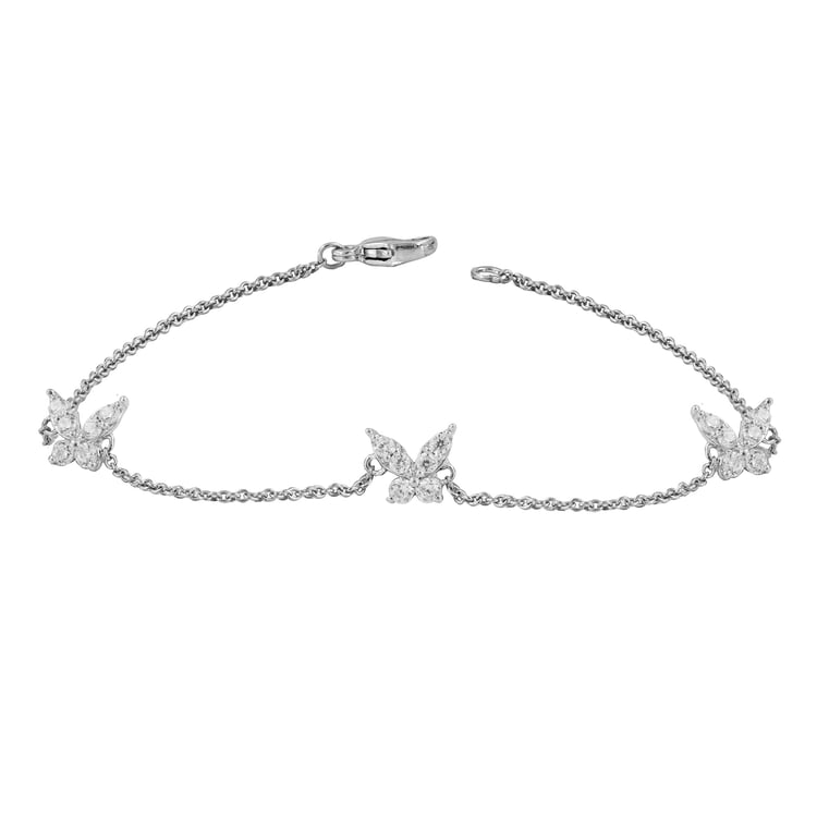 Kettenarmband mit Schmetterlingen aus natürlichen Diamanten Nagendra 164978