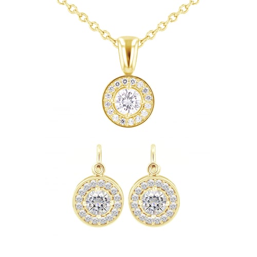 Schmuckset mit Moissaniten und Diamanten Camille