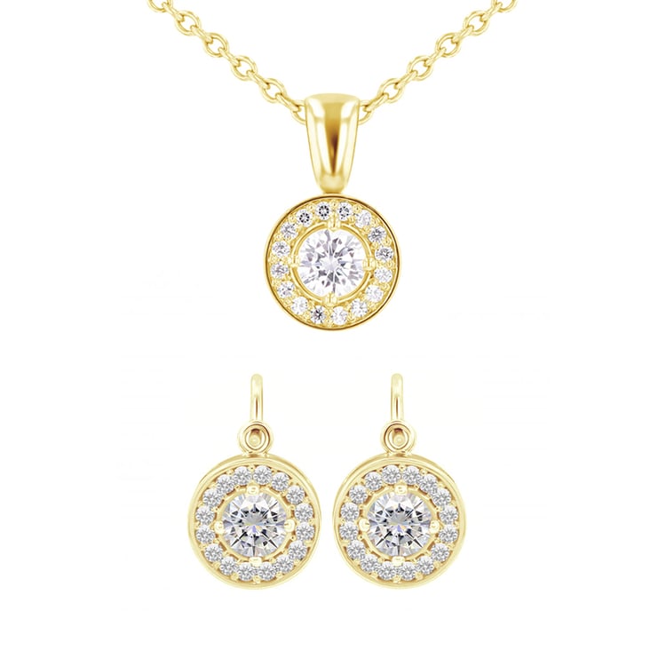 Schmuckset mit Moissaniten und Diamanten Camille 139441