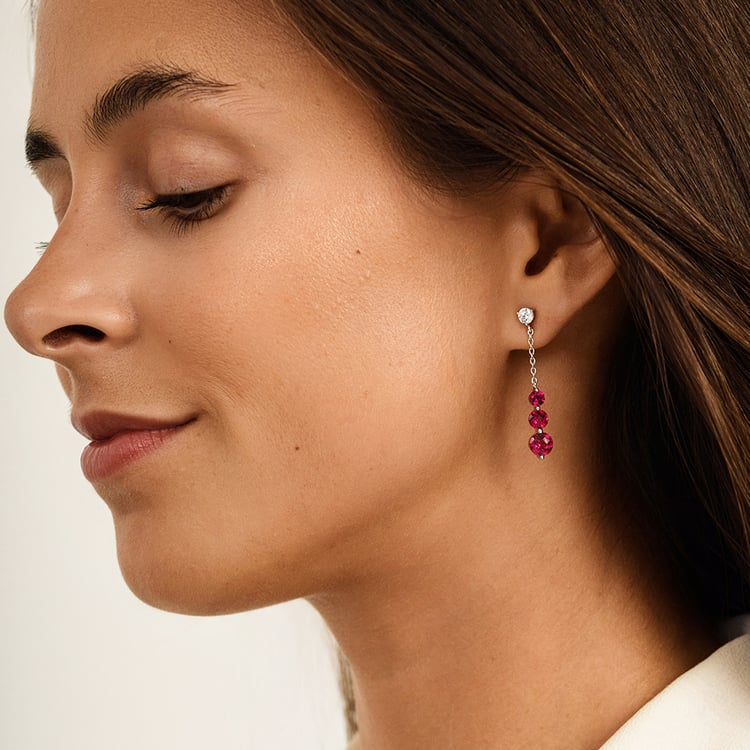 Silberne Ohrringe mit Rubinen Vasia 162681