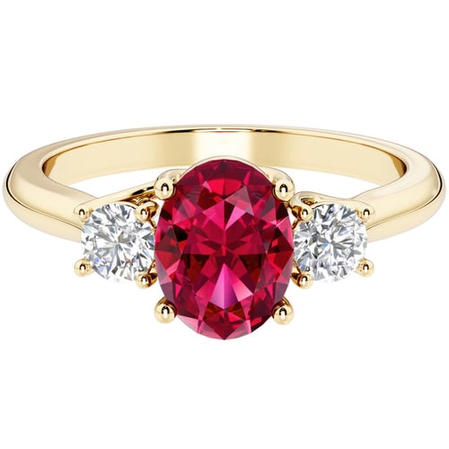 Verlobungsring mit Lab Grown Rubin und Diamanten Brink
