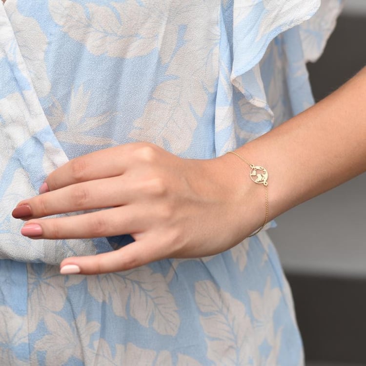 Minimalistisches Armband mit Weltkarte Earth 46681