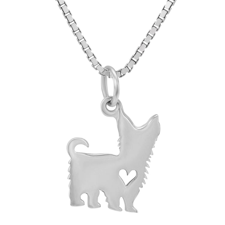 Anhänger in Silber mit Hundemotiv Yorkshire