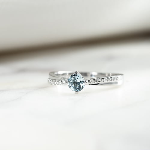 Ring mit Aquamarin und Lab Grown Diamanten Sewyn