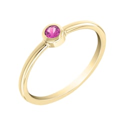 Minimalistischer Ring aus Gold mit rosa Saphir Emilien