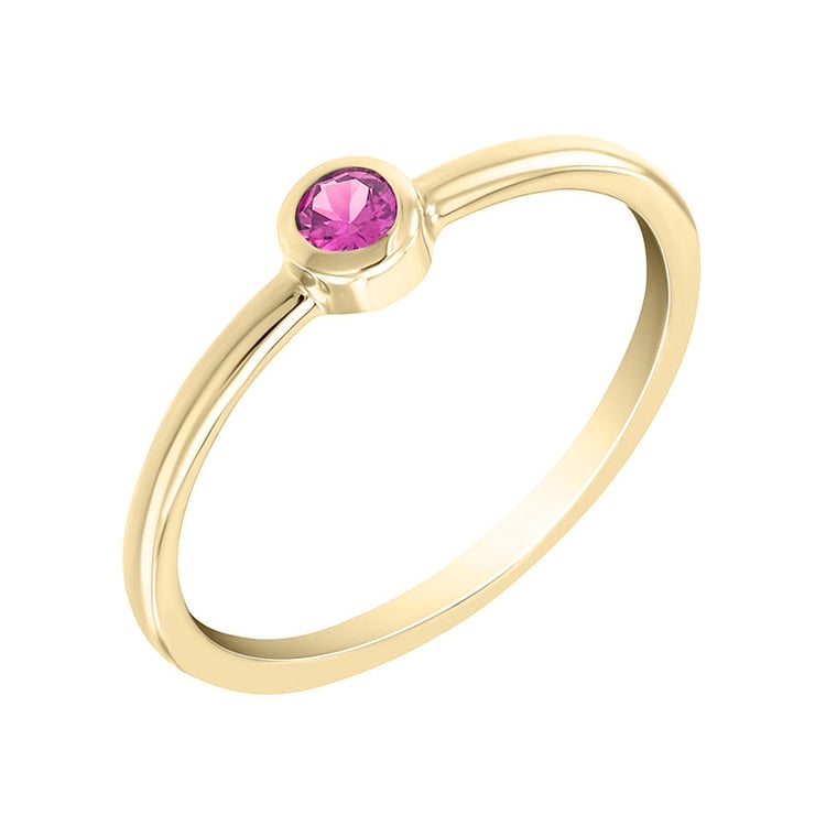 Minimalistischer Ring aus Gold mit rosa Saphir Emilien 33820