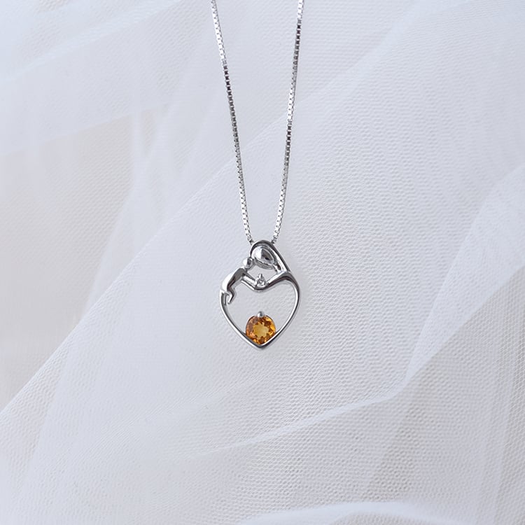 Anhänger Mutter und Kind mit Citrin und Diamant Ella 58140