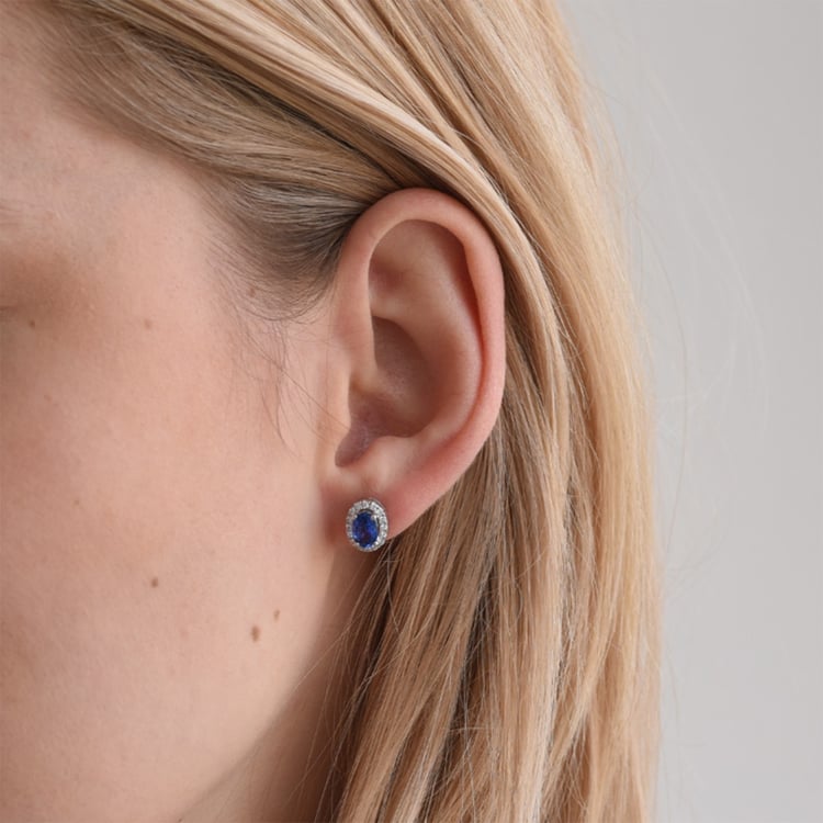 Goldene Ohrrineg mit Saphiren 65288