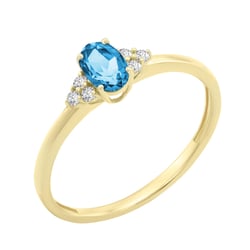 Verlobungsring mit Schweizer Topas und Diamanten Sheldo