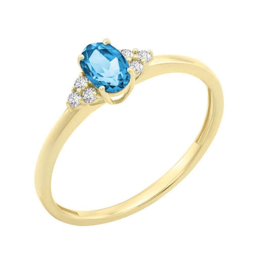 Verlobungsring mit Schweizer Topas und Diamanten Sheldo
