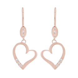 Goldene Hängeohrringe in Herzform mit Diamanten Mekhi