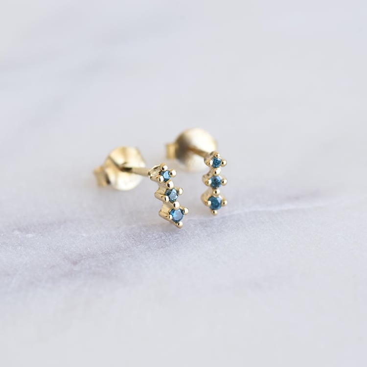 Minimalistische Ohrringe mit blauen Diamanten Linus 86200