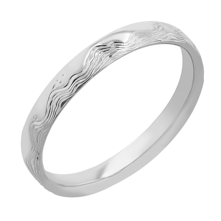 Eheringe mit von Hand gravierten Wellen und Diamanten Laurien 117248