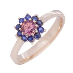 Goldring mit Turmalin und Saphiren Rohini